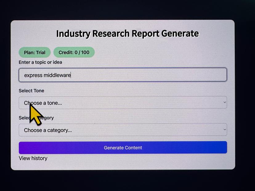 AI-powered Industry Analysis Generation Application preview
